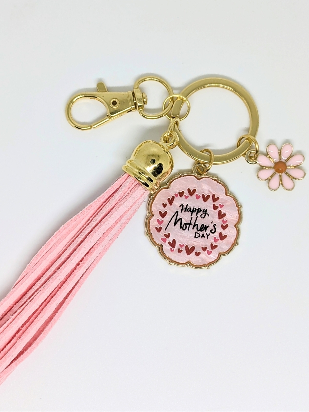 Handmade Pink Happy Mother's Day Keychain